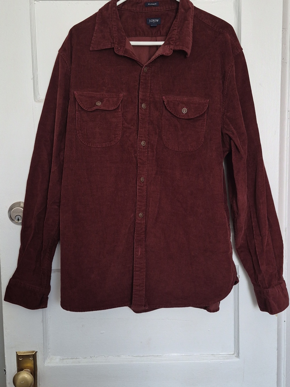 J. Crew Men's Classic Brown Burgundy Corduroy Button Down XL - Picture 3 of 8